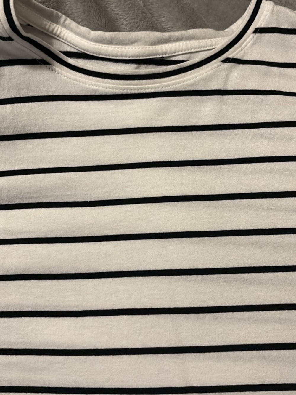 ANA Classic Black & White Striped Crewneck Top 1X